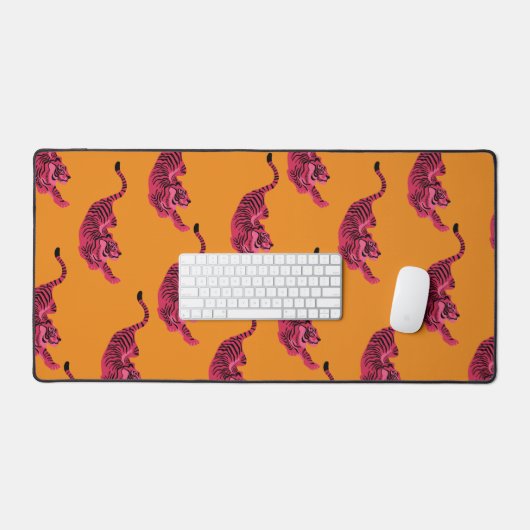 Tiger - Vibrant Pink Bureaumat (Keyboard & Muis)