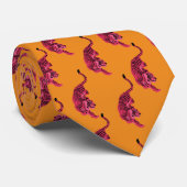 Tiger - Vibrant Pink Stropdas (Opgerold)