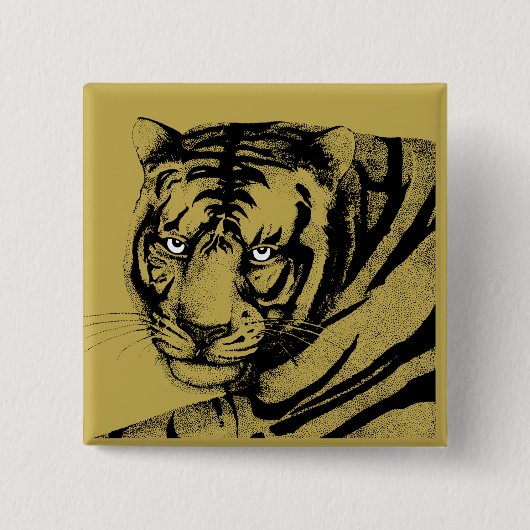 TIGER VIERKANTE BUTTON 5,1 CM (Voorkant)