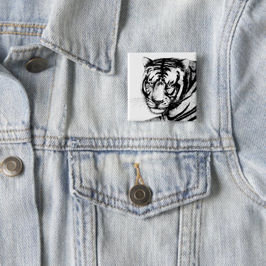 TIGER VIERKANTE BUTTON 5,1 CM (In situ)