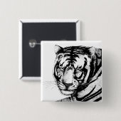 TIGER VIERKANTE BUTTON 5,1 CM (Voorkant /achterkant)