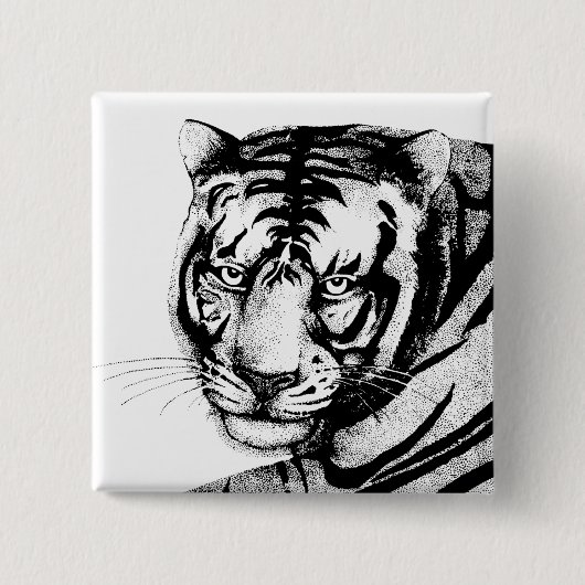TIGER VIERKANTE BUTTON 5,1 CM (Voorkant)