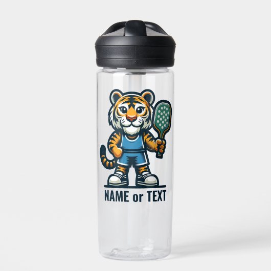 TIGER voeg je eigen tekst toe - Pickleball Mascot  Waterfles (Voorkant)