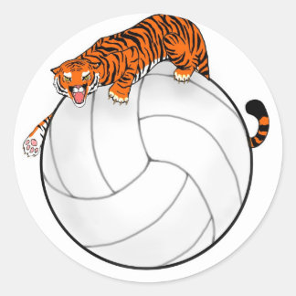 Tiger Volleybal Ronde Sticker