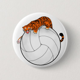 Tiger Volleyball Button Pin