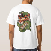 Tiger vs Snake Wild Animal Battle Kunstwerk T-shirt (Achterkant)