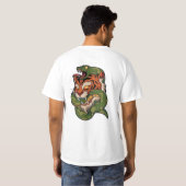 Tiger vs Snake Wild Animal Battle Kunstwerk T-shirt (Achterkant volledig)