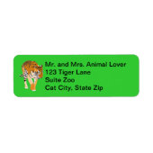 Tiger Walking Digitale Schilderen Adresetiketten Etiket (Voorkant)