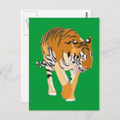 Tiger Walking Digitale Schilderen Briefkaarten (Voorkant / Achterkant)