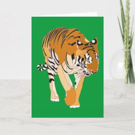 Tiger Walking Digitale Schilderen Wenskaarten Kaart