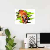 Tiger Walking Pop Art Poster (Thuiskantoor)