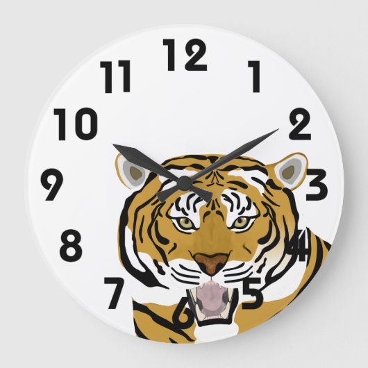 Tiger Wall Clock Grote Klok (Voorkant)