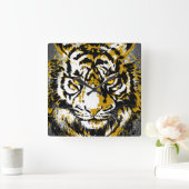 Tiger Wall Clock - Tiger Head Clock Vierkante Klok (Huis)