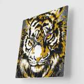 Tiger Wall Clock - Tiger Head Clock Vierkante Klok (Hoek)