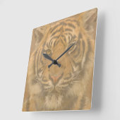 Tiger Wall Clock Vierkante Klok (Hoek)