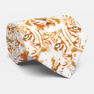 Tiger Waterverf Face Pattern Stropdas