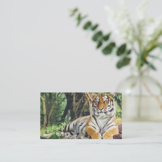 Tiger Waterverf schilderkunst Visitekaartje (Staand voorkant)
