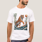 Tiger Wave Art - Ukiyo-e Bamboo Sunset Design T-shirt (Voorkant)