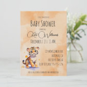 Tiger welp thema baby shower Invitation Kaart (Staand voorkant)