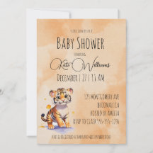 Tiger welp thema baby shower Invitation