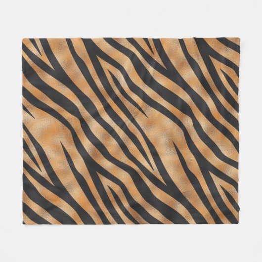 Tiger Wild Animal Pattern Fleece Deken (Voorkant (Horizontaal))