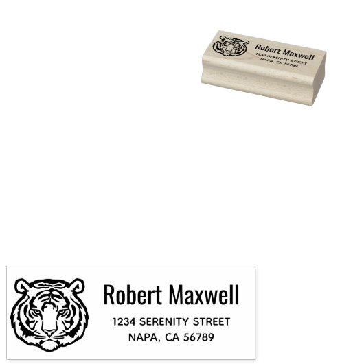 Tiger, Wild Cat Return Address Rubberstempel (Gestempeld)
