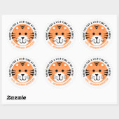 Tiger Wild Een Oerwoud Safari Dier Kids Verjaardag Ronde Sticker (Vel)