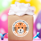 Tiger Wild Een Oerwoud Safari Dier Kids Verjaardag Ronde Sticker