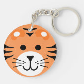 Tiger Wild Een Oerwoud Safari Dier Kids Verjaardag Sleutelhanger (Achterkant)