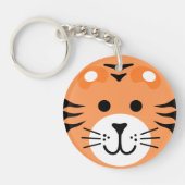 Tiger Wild Een Oerwoud Safari Dier Kids Verjaardag Sleutelhanger (Voorkant)