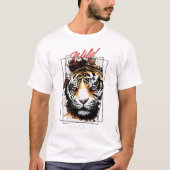 Tiger Wild Natuur Free Spirit Art Brush T-shirt (Voorkant)