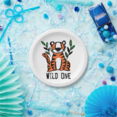 Tiger Wild One Birthday Party Papieren Bordje (Feest)