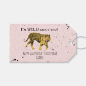 Tiger Wild Over jou Valentijn Kinder klaslokaal Cadeaulabel (Voorkant (Horizontaal))