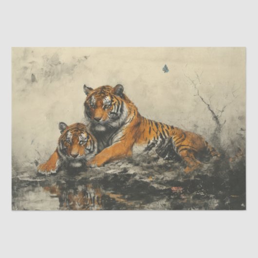 Tiger Wild Spirit - Decoupage - Tissuepapier (Voorkant)