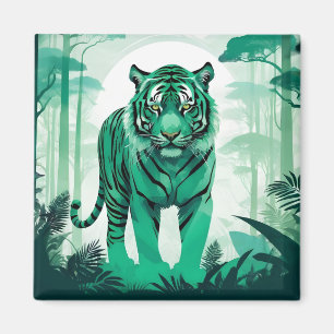 Tiger Wildlife Animal Natuur Milieubos Magneet