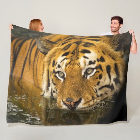 Tiger Wildlife Fleece Blanket (In situ)