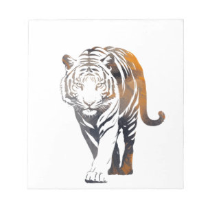 Tiger Wildlife Natuur Illustratie Silhouette Cool Notitieblok