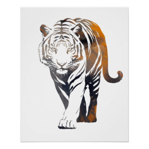 Tiger Wildlife Natuur Illustratie Silhouette Cool Perfect Poster