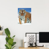 Tiger Winter Natuur Foto Sneeuwbergen Poster (Thuiskantoor)