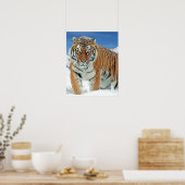 Tiger Winter Natuur Foto Sneeuwbergen Poster (Keuken)