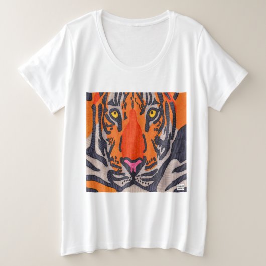 Tiger (wit) - Dames Plus Maat T-shirt (Design voorkant)