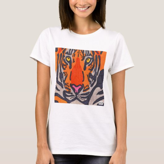 Tiger (wit) - Vrouwen Basic T-shirt (Voorkant)