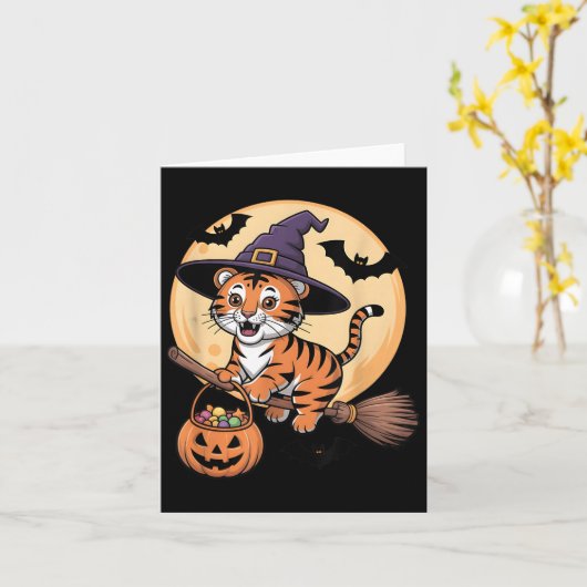 Tiger Witch Pet Pompoen Halloween Kostuum Mannen V Kaart (Gele Bloem)