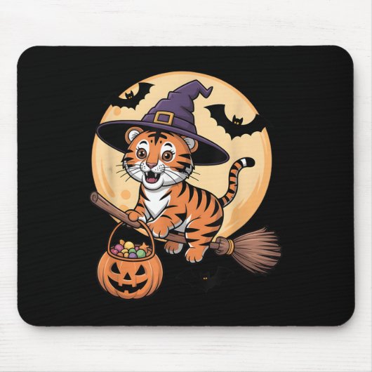 Tiger Witch Pet Pompoen Halloween Kostuum Mannen V Muismat (Voorkant)