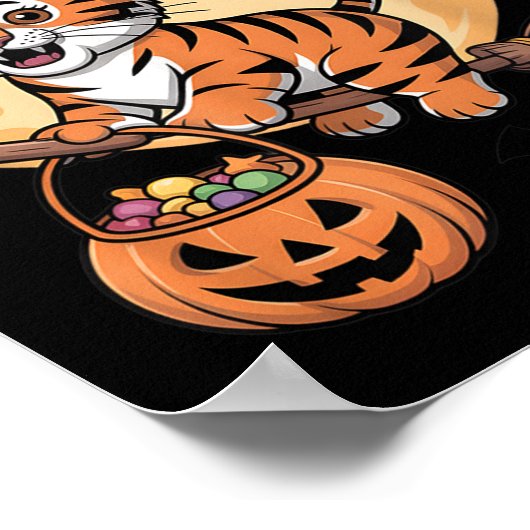 Tiger Witch Pet Pompoen Halloween Kostuum Mannen V Poster (Hoek)