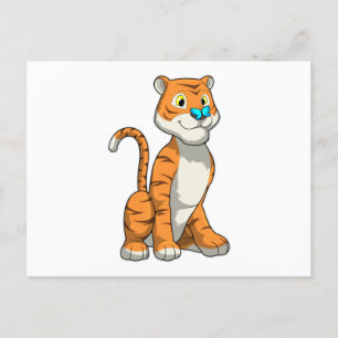 Tiger with Butterfly Briefkaart