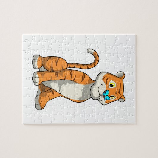 Tiger with Butterfly Legpuzzel (Horizontaal)