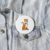 Tiger with Butterfly Ronde Button 7,6 Cm (In situ)