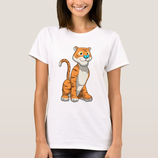 Tiger with Butterfly T-shirt (Voorkant)