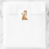 Tiger with Butterfly Vierkante Sticker (Tas)